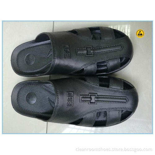 good quality black color SPU(PVC foamed) SPU ESD slippers